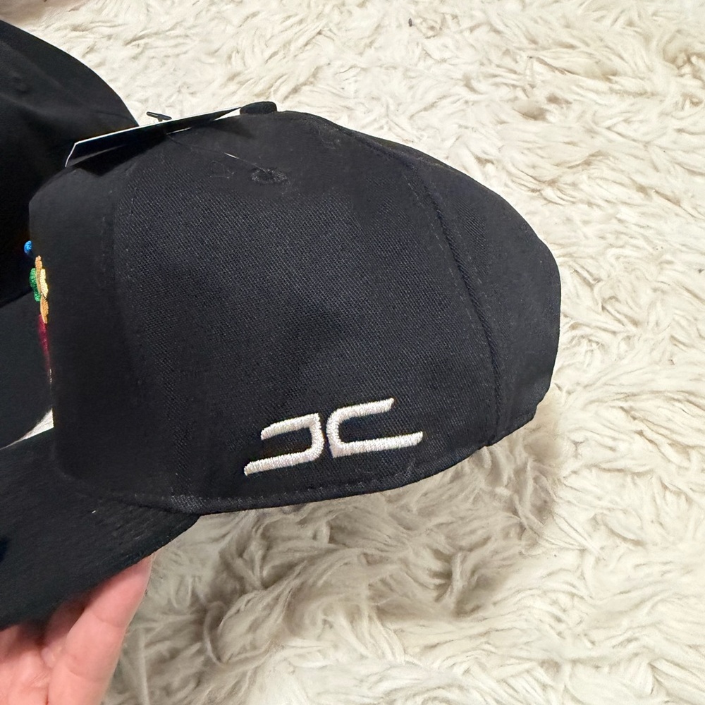 JC Black Embroidered "Good Luck" Baseball Cap - Picture 4 of 5